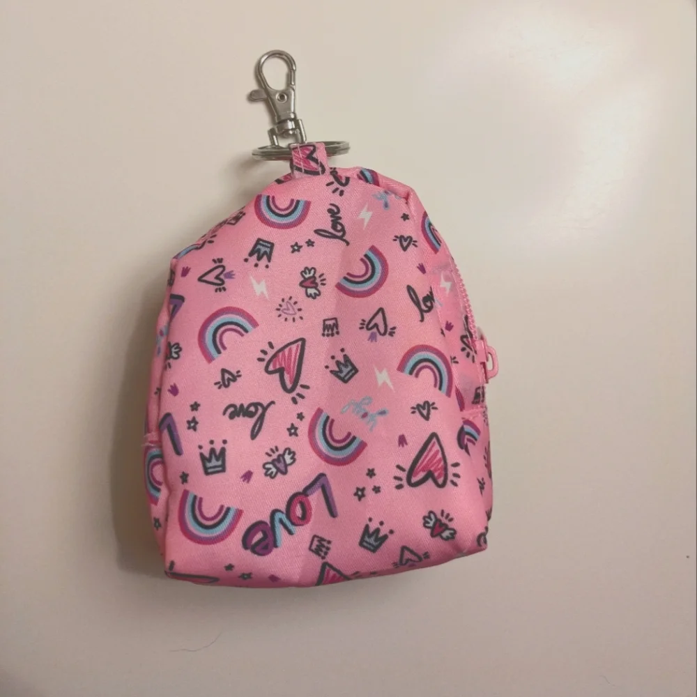 Mini Backpack Keychain with Rainbow Design - Picture 3 of 4